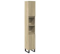 vidaXL Bathroom Cabinet Black Oak 30 x 30 x 190 cm Engineered Wood