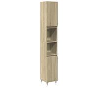 vidaXL Bathroom Cabinet Black Oak 30 x 30 x 190 cm Engineered Wood