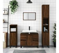 Bathroom Cabinet Vanity Unit Storage Cabinet Cupboard Engineered Wood vidaXL
