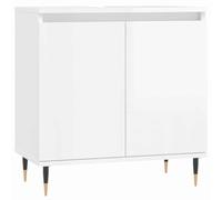 vidaXL Bathroom Cabinet Vanity Unit Cupboard High Gloss White Engineered Wood