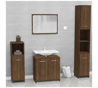 Bathroom Cabinet Wall-Mounted 60x33x60cm Brown Oak Eng. Wood Mirror Vanity