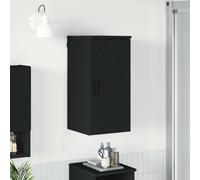 Bathroom Cabinet Wall-Mounted Black Engineered Wood 30x31.5x61cm Compact 2-Door