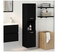 Bathroom Cabinet Wall-Mounted Black Oak Engineered Wood 30x30x130cm 5-Shelf Slim