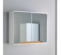Bathroom Cabinet Wall Mounted Mirrored Vanity Storage Organiser Home Source White One Size