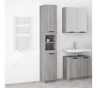 Vidaxl Bathroom Cabinet Grey Sonoma 32X34X188.5 Cm Engineered Wood