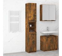 Vidaxl Bathroom Cabinet Smoked Oak 32X34X188.5 Cm Engineered Wood