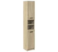 Vidaxl Bathroom Cabinet Smoked Oak 32X34X188.5 Cm Engineered Wood