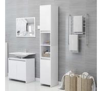 Bathroom Cabinet White 30x30x183.5cm Engineered Wood Tall Storage with Two Doors