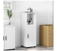 Bathroom cabinet White 30x35x95 cm Engineered Wood & Metal 2 Door Slim Storage