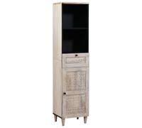 Bathroom cabinet White 38 x 33 x 160cm Engineered Wood Tall Storage with Drawer