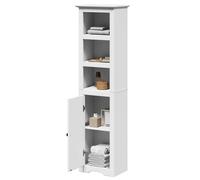 Bathroom Cabinet White 44x30x160cm Solid Pine & Engineered Wood Metal 3-Comp