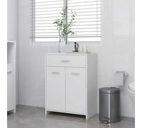 Bathroom Cabinet White 60x33x80 cm Engineered Wood 2-Compartment Modern Compact