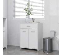 vidaXL Bathroom Cabinet White Engineered Wood Washroom Wall Mirror Furniture