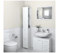 Bathroom Cabinet White Engineered Wood 25x26.5x170cm 2 Doors Drawer Tall Shelves