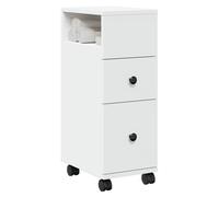 Bathroom cabinet White Engineered Wood 33x23x65 cm Wall Mount 1 Drawer & Shelf.