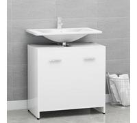 Bathroom Cabinet White Engineered Wood 60x33x61 cm Slim Storage Unit Wall Mount