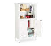 Bathroom cabinet white Rustic Telephone Stand 2 Shelves Magnetic Doors 8.7 kg