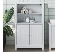 Bathroom cabinet white solid pine & engineered wood 69.5x34x110 cm 4-shelf Tall