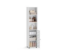 Bathroom Cabinet with 3 Open Compartments, Cloud White