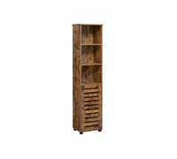 Bathroom Cabinet with 3 Open Compartments, Rustic Brown