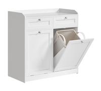 Bathroom Cabinet with Laundry Baskets Bathroom Storage Unit with 2 Drawer and 2