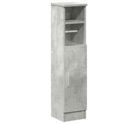 Bathroom cabinet Concrete Grey 20.5x22x90cm Engineered wood Toilet Roll Holder.