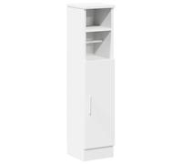Bathroom Cabinet White Slim 20.5x22x90cm Engineered Wood with Toilet Roll Holder
