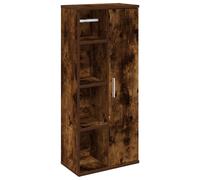 vidaXL Bathroom Cabinet with Roll Holder Smoked Oak 39x22x90 cm