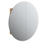 Bathroom Cabinet with Round Mirror and LED Cabinet Storage Cupboard vidaXL