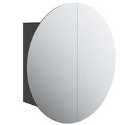Bathroom Cabinet with Round Mirror and LED Cabinet Storage Cupboard vidaXL