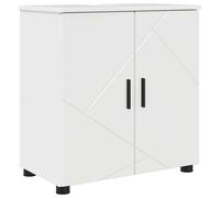 Bathroom Cabinet High Gloss White 61x35x64 cm 2-Door Freestanding Engineered MDF