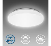 B.k.licht Mains-Powered Led White Ip44 Ceiling Lamp (Dia)22Cm