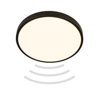 Bathroom Ceiling Light LED Motion Sensor Lamp 12W 3000K IP54 Hallway 29cm Black