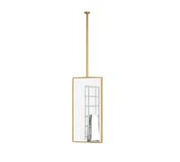 Bathroom Ceiling Mirror,Metal Frame Rectangular Hanging,Suspended Decorative Above The Sink,Suitable for Window Entrance(Gold,50x100cm)