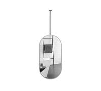 Bathroom Ceiling Mirror,Suspended Decorative Above The Sink,Metal Frame Rectangular Hanging Mirror,Suitable for Window Bathroom Entrance(Silver,40x80cm)