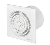 Bathroom Ceiling / Wall Ventilator Fan Diameter 100 mm White Very Quiet and Powerful WZ with Motion Sensor / Delay / Timer Ball Bearings for Continuous Use in a Small Room