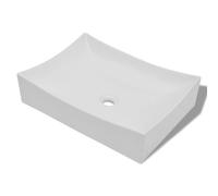 Ceramic Bathroom Sink Vessel Basin Rectangular Washroom Powder Room Kitchen