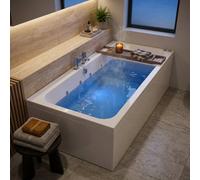Bathroom City 1800 X 900mm Whirlpool Bath 8 Jet Double Ended White Acrylic Hydro Massage Spa Bath Vernwy