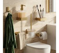 Bathroom City 6 Piece Brushed Brass Gold Bathroom Accessory Set