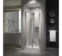 Bathroom City Bifold Shower Door, 760mm X 1900mm, Framed, Chrome, Toughened Glass, 6mm