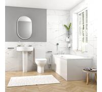 Bathroom City Complete Small Bathroom Suite, 1400mm Bath, Basin & Pedestal, Toilet, Taps & Waste, White