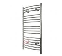Bathroom City Heated Towel Rail Radiator Chrome Curved Bathroom Towel Warmer Dual Fuel Wall Mounted Ladder 800 X 500mm