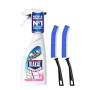 Bathroom Cleaning Spray Bundle - Includes Limescale Remover Spray 500 ml with Febreze Fresh Scent paired with 2 Blue Crevice Brushes - Powerful Limescale Remover for Showers, Taps & Tiles