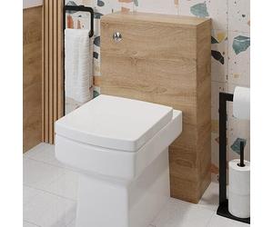 Bathroom Cloakroom 500mm Back to Wall BTW Toilet Unit Flat Pack Modern Wood Effect Furniture Only Compact