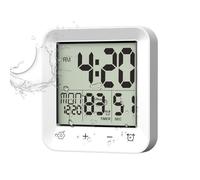 Bathroom Clock - ABS LCD 10.3x5.1x11.3cm | Waterproof Shower Timer With Countdown Function | Digital Wall Clock For Bathroom, Home, Kitchen, Time Management, Shower Tracking, Kids And Adults, Wall Mou