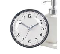 Bathroom Clock, with Suction Cup, Waterproof, Easy to Read and with Alarm Clock, 7.5 cm Small Clock for the Bathroom, for Home, Office, Bedroom, Living Room, Kitchen, Mirror and Fridge