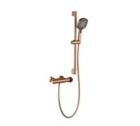 Bathroom Copper Hot and Cold Cooling No-Ceiling Shower Set, Rose Gold