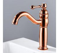 Bathroom Copper Rotating Hot and Cold Faucet, Rose Gold Damp