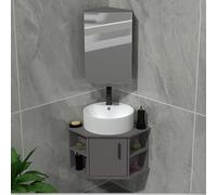bathroom corner cabinet，，Modern Wall Mounted Bathroom Vanity Sink, Corner Bathroom Cabinet Sink for Small Spaces with Mirror Cabinet Washing Hand Basin Design(Size:51CM/20IN)