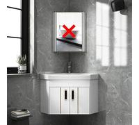 Bathroom Corner Sink, Compact Freestanding Vanity Unit, Ceramic Laundry Tub Combo, Triangular Wall Hung Wash Basin for Toilets